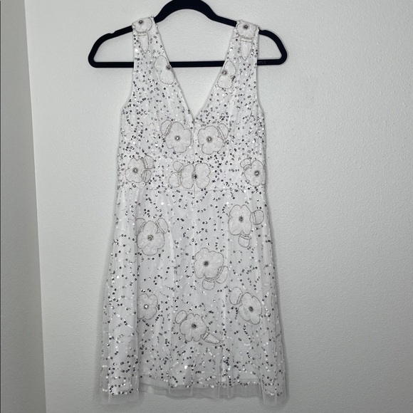 Adriana Papell Bead & Sequin Tulle Cocktail Dress - Picture 9 of 12